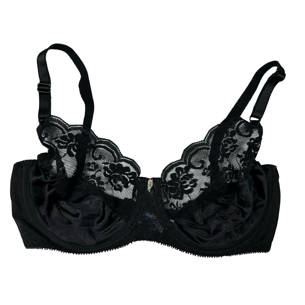 Vintage 80s Maidenform Chantilly Lace Black Soft Cup … - Gem
